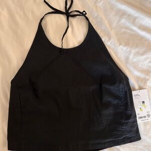 Athleta Black linen Halter Tank Top